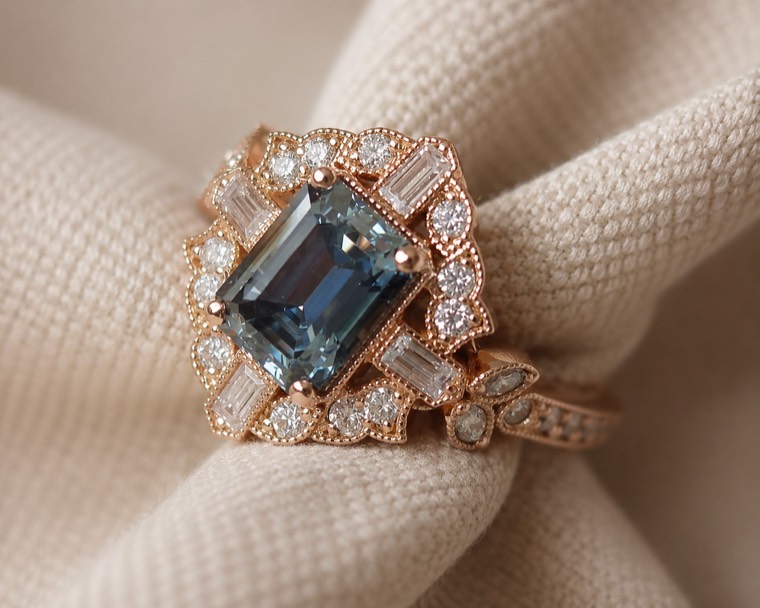 Emerald-cut ring
